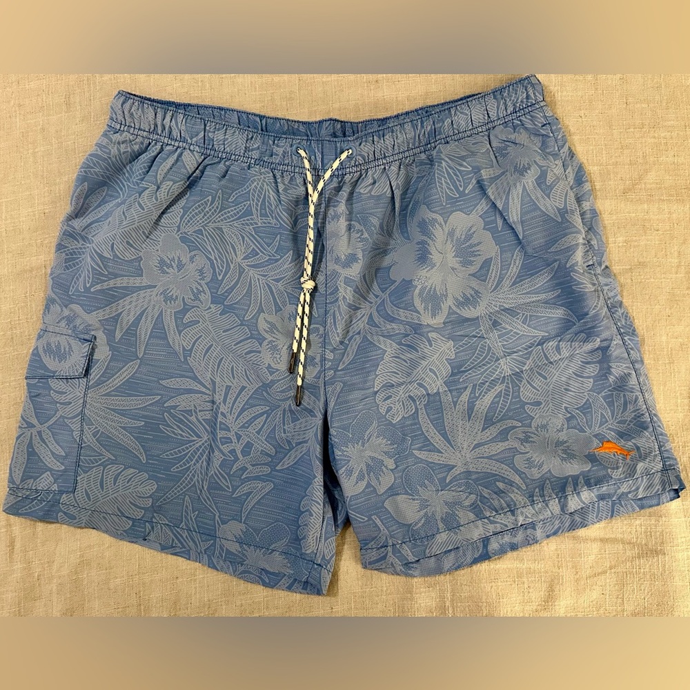 Tommy Bahama Men’s Blue Floral Swim Trunks, Men’s XL